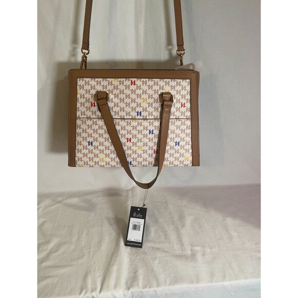Karl Lagerfeld Paris Honey Brown Multi-colored  Satchel w Detachable Strap NWT - Picture 2 of 14